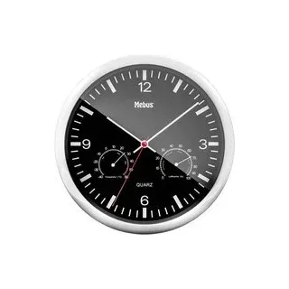 Mebus 56731 Quarz Wanduhr 25 cm x 40 mm Silber