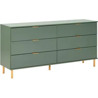 Beliani Kommode 158 x 76 x 40 cm Grün / Gold