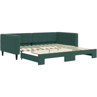 vidaXL Tagesbett Ausziehbar Dunkelgrün 100x200 cm Samt - Grün