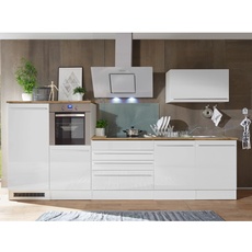 Bild Küchenzeile Gabriel Doppelblock 320 cm E-Geräte weiß hochglänzend/weiß matt