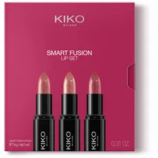 KIKO Milano Smart Fusion Lip Set 03, Lippen-Set Mit 3 Lippenstiften Mit Glänzendem Finish