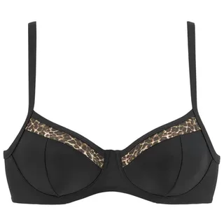 LASCANA Bügel-Bikini-Top Damen schwarz-leo Gr.38 Cup D