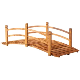 Outsunny Gartenbrücke, Tannenholz, Orange , Holz , 72x58x185 cm , Dekoration, Gartendeko