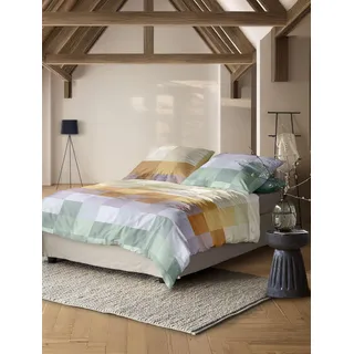 IRISETTE Wave 8695 Grafisch/ Kariert Gelb/ Mehrfarbig 135 x 200 cm + 2 x 80 x 80 cm