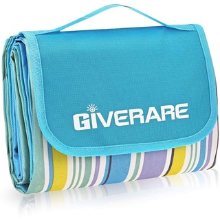 GIVERARE Picknick Stranddecke, XL Sandfrei Wasserdicht Outdoor Campingdecke, Schnell Trocknende Oxford Familie Matte, Tragbare Extra Große Picknickmatte für Reisen, Wandern, Musikfestival, Rasen