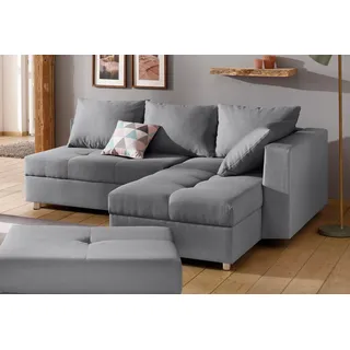 Home Affaire "Italia L-Form, B: 217 cm", Bettfunktion, Bettkasten & 1 Zierkissen, Federkern,