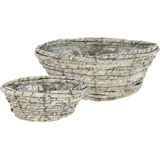 I.GE.A. Weidenkorb Ø 28 x 13 cm Grau
