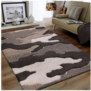 Sanat Hochflor-Teppich »Luxus 3508« rechteckig 30 mm Höhe robuster Langflor, weich, Wohnzimmer, Schlafzimmer, braun