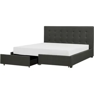 Beliani Polsterbett 180 x 200 cm Dunkelgrau