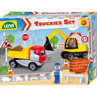 Lena® Spielzeug-Kipper »Truckies Set Baustelle« inkluisve Spielzeug-Bagger und Spielfigur; Made in Europe, bunt