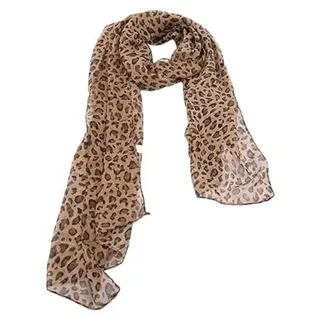 SHTGOI Leopard Schal Chiffon Seidenschal Stola Damen Sommer Leicht Animal Print Elegante Hochwertiges Seidentuch Halstuch Lange Tücher Deko Sonnenschutz Kopftücher Schal Wrap Shawl