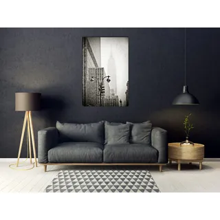 queence Acrylglasbild »Eiros«, Stadt-Foto-Schwarz-Weiß-Amerika-Bilder von Amerika, (1 St.), Fine Art-Print in Galeriequalität queence Farbe Bild(er): beige