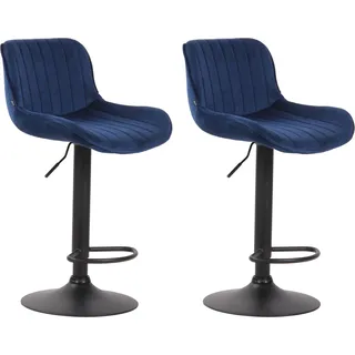 2er Set Barhocker Lentini Samt chrom - Braun