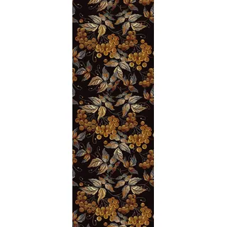 Queence "Blätter mit Blüten", natürlich glatt 90x250cm, selbstklebend, kinderleichte Anbringung,, Sticker,