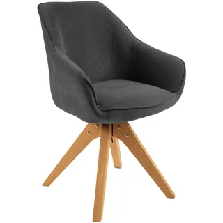 Home Affaire Esszimmerstuhl »Lorena« () Drehstuhl mit Massivholzgestell, Armlehnstuhl grau