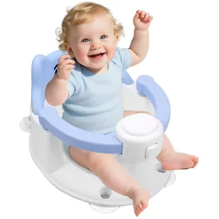 Badewannensitz Baby ab 6 Monate, Baby Badesitz mit 4 Saugnäpfen,Bath Seat für Dusche Oder Badewanne, Bad Dusche Geschenke für Kleinkinder und Neugeborene (Blau)