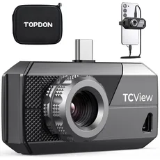 TOPDON TS001 Wärmebildkamera für Android, 9 mm einstellbares Objektiv, Beobachtungsbereich 0,1 bis 500 m, 256 x 192 IR-Auflösung, Manuell fokussierende Wärmebildkamera für Leiterplatten, Outdoor, Jagd