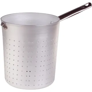 Pentole Agnelli Nudelsieb/scaldapasta Zylindrische aus Aluminium mit Griff aus Edelstahl, Silber 16 cm Silber/schwarz
