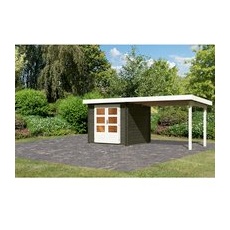 KARIBU Gartenhaus »Bastrup 2«, Holz, BxHxT: 237 x 2170 x 237 cm (Außenmaße inkl. Dachüberstand) - grau