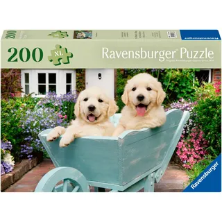 Ravensburger Puzzle 12001368 - Golden Retriever - 200 Teile Hunde-Puzzle für ältere Menschen und Senioren, mit größeren, griffigen Puzzleteilen, großer Bildvorlage und Stabiler Unterlage zum Puzzeln