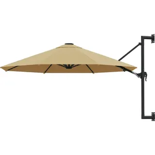 Sonnenschirm zur Wandmontage mit Metall-Mast 300 cm Taupe - Taupe