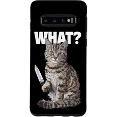 Hülle für Galaxy S10 Katze Messer Design Witzige Tier Katzen