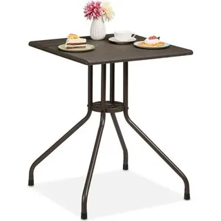 Wetterfester rechteckiger Gartentisch Beistelltisch für Balkon 77,5x71 cm