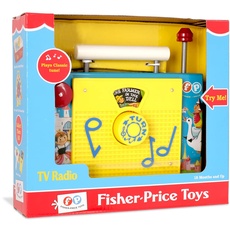 Spielzeug-TV-Radio, Fisher Price Classics, Basic Fun, 1703, Interaktives Baby-Spielzeug für Rollenspiele, klassisches Vorschulspielzeug für Kleinkinder, Geeignet für Jungen und Mädchen ab 18 Monaten