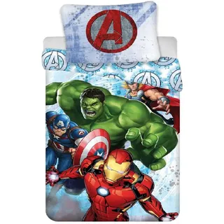 Avengers Marvel Blau 140 x 200 cm + 70 x 90 cm