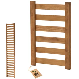 Pflanzkübel mit Rankgitter Spalier mit Pflanzkasten Blumenkasten aus Holz für Garten Balkon Terrasse Hochbeet mit 18L Kunststoff-Pflanzeneinsatz (horizontal-braun, Extra Rankgitter 36x50)