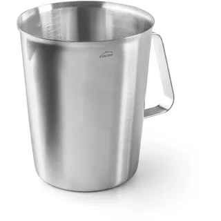 Lacor - 62742 - Messbecher, Flüssigkeitsmessgerät, Edelstahl, BPA-frei, 15 cm, 2 l