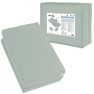 roba Reisebettmatratze 'roba Style' 60x120cm für Babys & Kinder - Faltbare Matratze für Reisebett und Babybett - Klappmatratze inkl. Tragetasche - Frosty Green