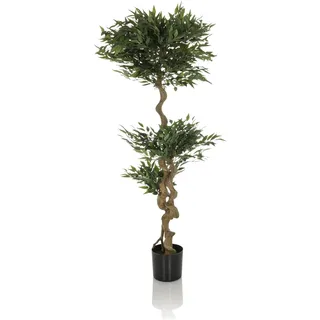 HJH Office Kunstpflanze Acacia Deko Pflanze Aralie künstlich 155 cm, pflegeleichter Kunstbaum, Grün 871054