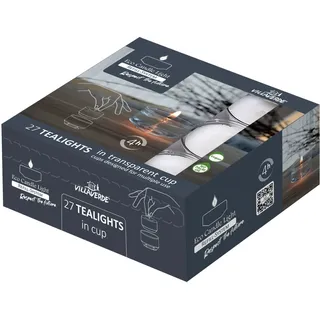 Teelichter ECL 27er-Pack Weiß mit Hülle