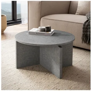 FineBuy Couchtisch 60x60x33 cm Sofatisch Modern Design Wohnzimmertisch Rund Loungetisch Klein Kaffeetisch Beistelltisch Grau