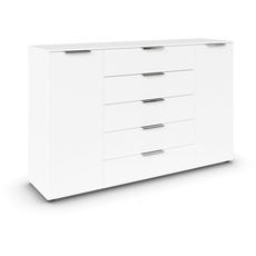 Bild Möbel Kommode Weiß, Chromfarben - 160x100x42 cm,