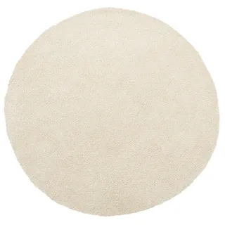 Beliani Shaggy-Teppich Demre 140/140 cm , Beige , Kunststoff , Rund , 140x140 cm , Teppiche und Böden, Teppiche, Hochflorteppiche & Shaggys