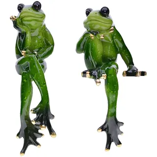 Cabilock 1 Paar Frosch Figur Garten Statue Skulpturen Harz Dekofigur Gartenfiguren Weihnachten Ornamente Gartendeko Tiere für Moos Blumentopf Dekoration Rasen Terrassen Deko