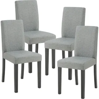 [en.casa] Esszimmerstuhl Hamburg 4er Set Textil Hellgrau