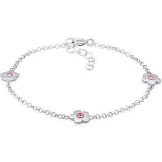 Elli Armband Kinder Blumen Rosa mit Kristalle 925 Sterling Silber