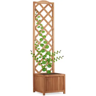 Relaxdays Rankkasten , Hellbraun , Holz , 38x147x38 cm , Dekoration, Gartendeko
