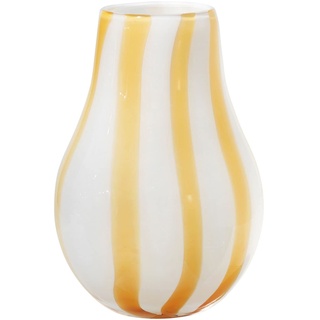 Broste Copenhagen Vase, Glas, Weiß Gelb, 22