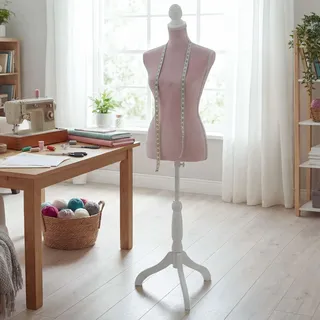 Mendler Schneiderpuppe HWC-F20 Kunststoff Holz Torso, weiblich - rosa | Kleider-/Schaufensterpuppe, FSC®-Zertifiziert
