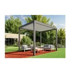 Huun Pergola Mezzo in Anthrazit-Weiß 400 x 300 cm