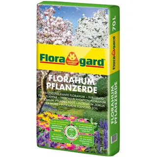 Floragard Florahum Pflanzerde 70 L Universalerde für Blumenbeete, Stauden, Sträucher, Gehölze und andere Gartenpflanzen mit Tongranulat und dem Naturdünger Guano Erdfarben 76.0 x 37.0 x 14.0 cm