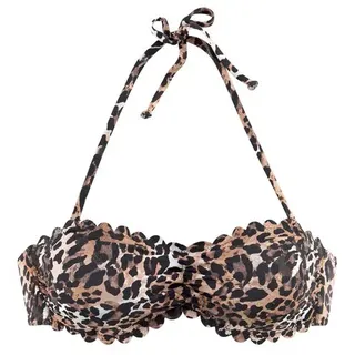 LASCANA Bandeau-Bikini-Top »Lexa« mit Muschelkante, braun