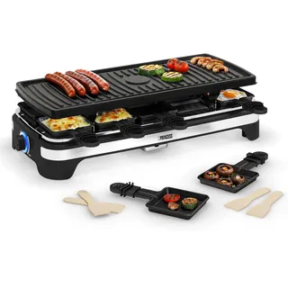 Princess Multifunktions-Raclette XXL 162650 – Grill und Raclette einstellbarer Thermostat 49 x 21 cm Grillfläche Antihaftbeschichtung 1500 Watt Für bis zu 10 Personen, Schwarz