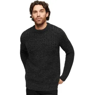 Superdry Jacob Cable Pullover - Charcoal Black Twist - XL