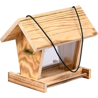 dobar ® Vogelhaus Llama hängend, geflammt - Futterstation für Wildvögel - Wildvogelfutterplatz - 26 x 15 x 21 cm