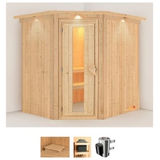 Bild Sauna »Laila«, (Set), 3,6-kW-Plug & Play Ofen mit integrierter Steuerung beige